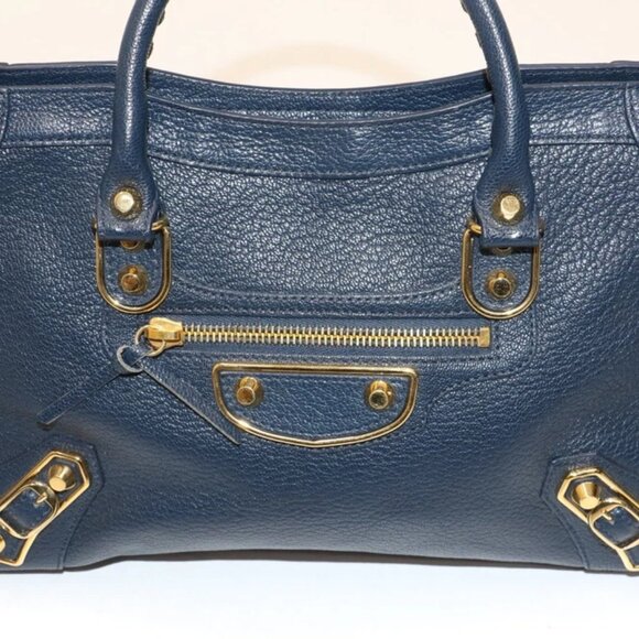 Balenciaga Chevre Gold Metallic Edge Hardware - City Blue - Picture 8 of 14
